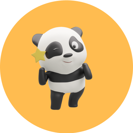 Panda with a star